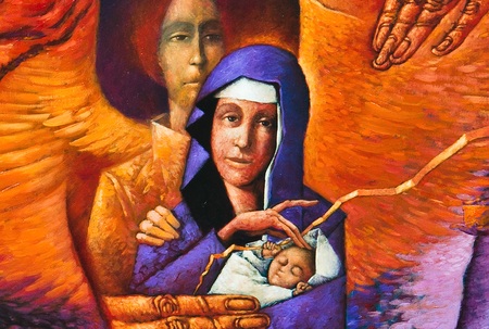 Weihnachten. Detail aus einem Triptychon von Leszek Wisniewski. 