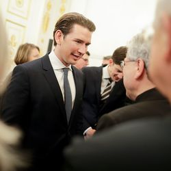 Am 4. Dezember 2018 empfingen Bundeskanzler Sebastian Kurz (im Bild) und Bundesminister Gernot Bl?mel Vertreter christlicher Religionen im Bundeskanzleramt.