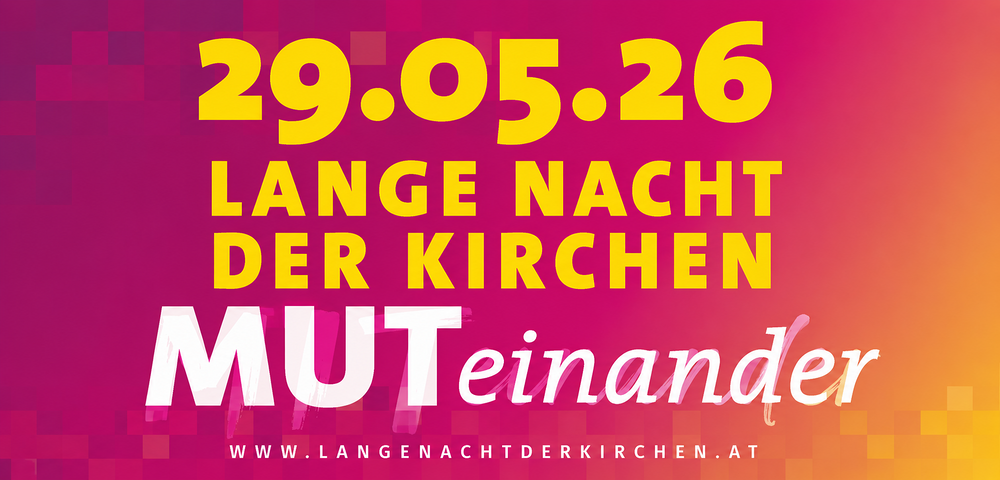 Logo der 'Langen Nacht der Kirchen' 2026 / Lange Nacht der Kirchen Heimische Kirchenspitzen laden zur 'Langen Nacht der Kirchen'