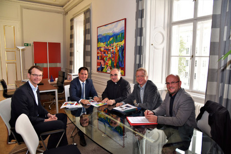 Harald Grießer, LH-Stv. Michael Schickhofer, Bischof Wilhelm Krautwaschl, Thomas Bäckenberger und Johannes Ulz / Aldin Bektas, Land Steiermark