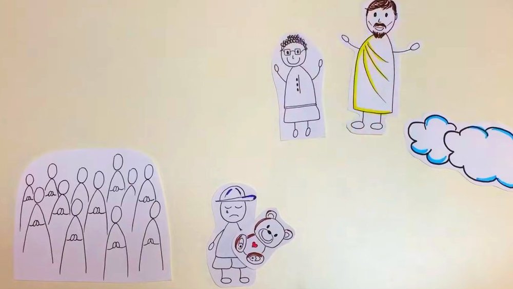 Ausschnitt des Films 'Begräbnis und Beerdigung für Kinder erklärt'