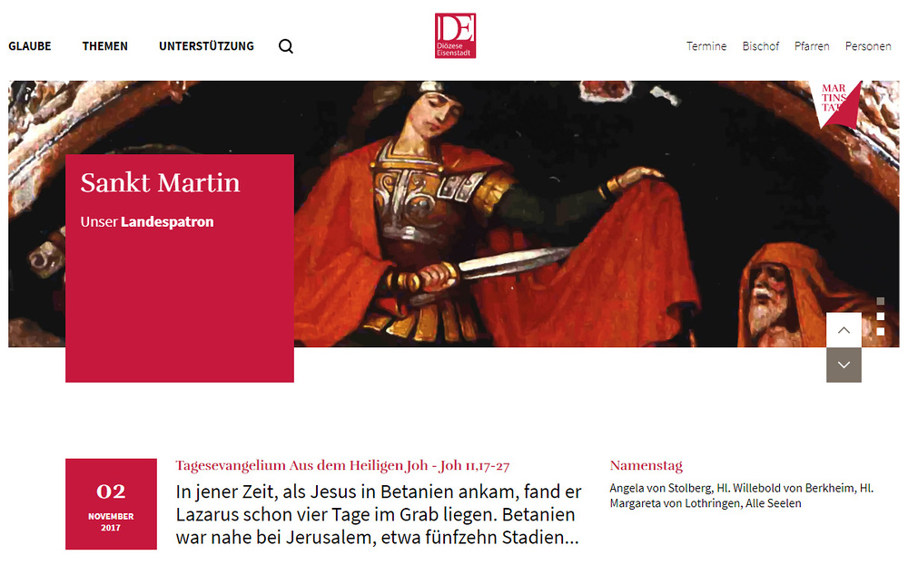 Diözese Eisenstadt mit neuem Webauftritt