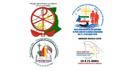 Länderlogos zur Afrikareise von Leo XIV.