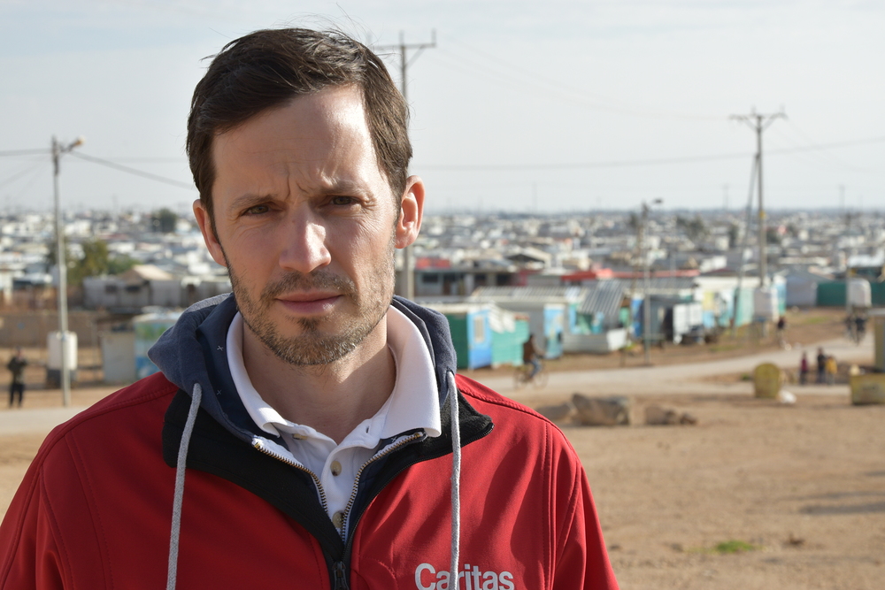 Caritas Wien-Generalsekretär Klaus Schwertner im Zaatari-Flüchtlingscamp in Jordanien 2018