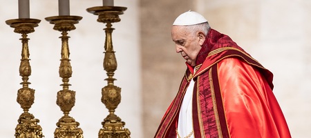 Papst Franziskus feiert auf dem Petersplatz eine Messe an Palmsonntag am 02. April 2023 im Vatikan.