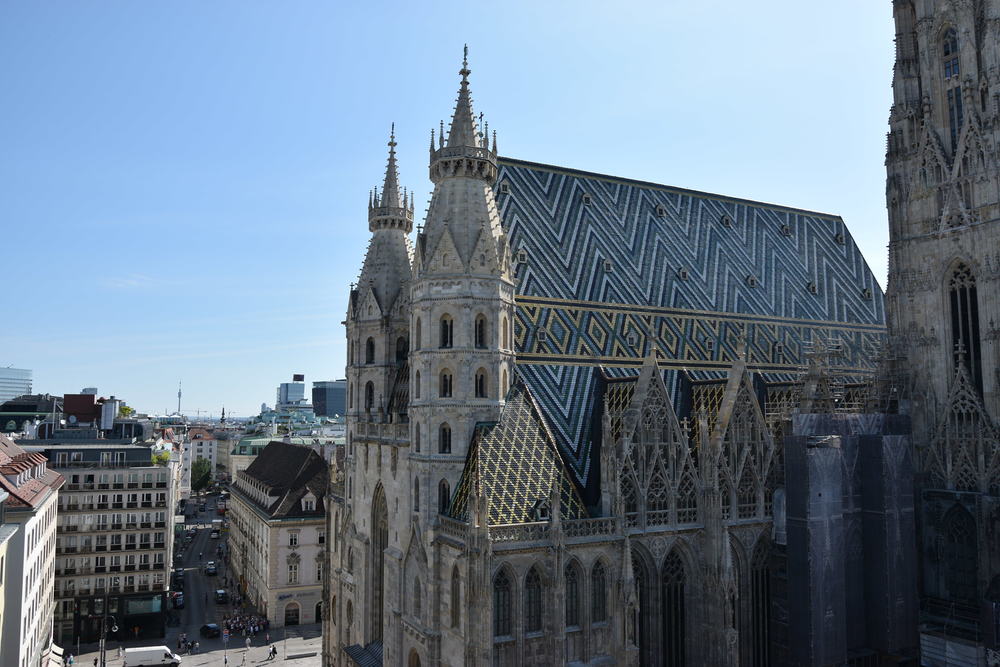 Blick auf den Stephansdom und den Stock im Eisen-Platz