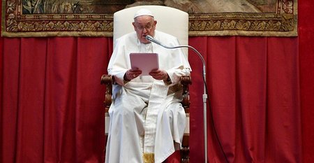 Papst Franziskus bei der Neujahrsansprache vor dem diplomatischen Korps 2024