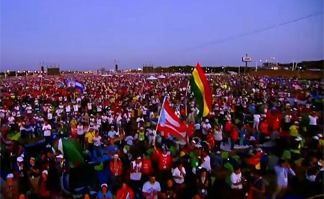 Gläubige bei der Abendvigil des Weltjugendtags in Panama 2019