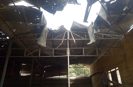 Bei Bombenangriff beschädigte Don-Bosco-Schule in Khartum
