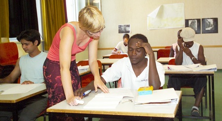 Flüchtlinge beim Sprachunterricht