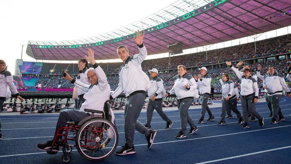 SPECIAL OLYMPICS - World Summer Games 2023 / GEPA pictures, GEPA pictures/ Gintare Karpaviciute BERLIN,GERMANY,17.JUN.23 - SPECIAL OLYMPICS - World Summer Games 2023, opening ceremony. Image shows Austrian delegation. Photo: GEPA pictures/ Gintare Karpaviciute